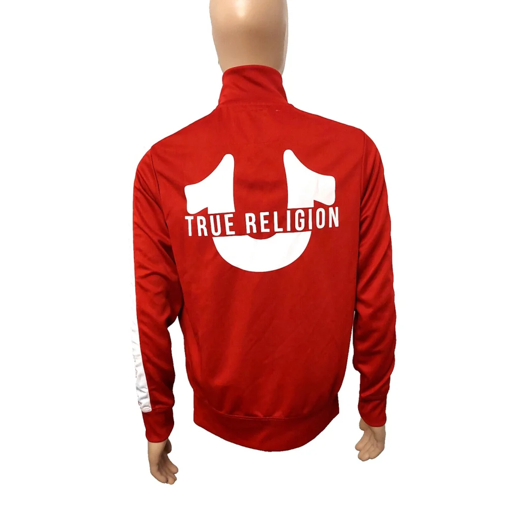 True Religion Brand Jeans Red & White Men's Sport Track Jacket Sz S NWOT